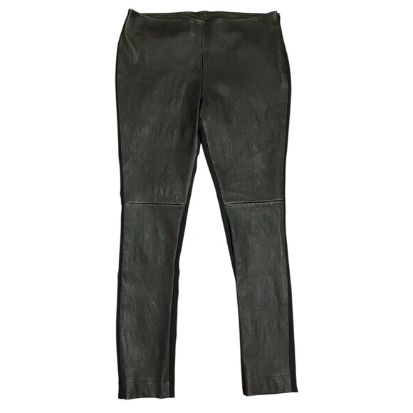 Akris Punto Pants - AKRIS PUNTO Fancy Lamb Nappa Leather Trousers Navy Blue/Black & Ponte Knit Sz 10